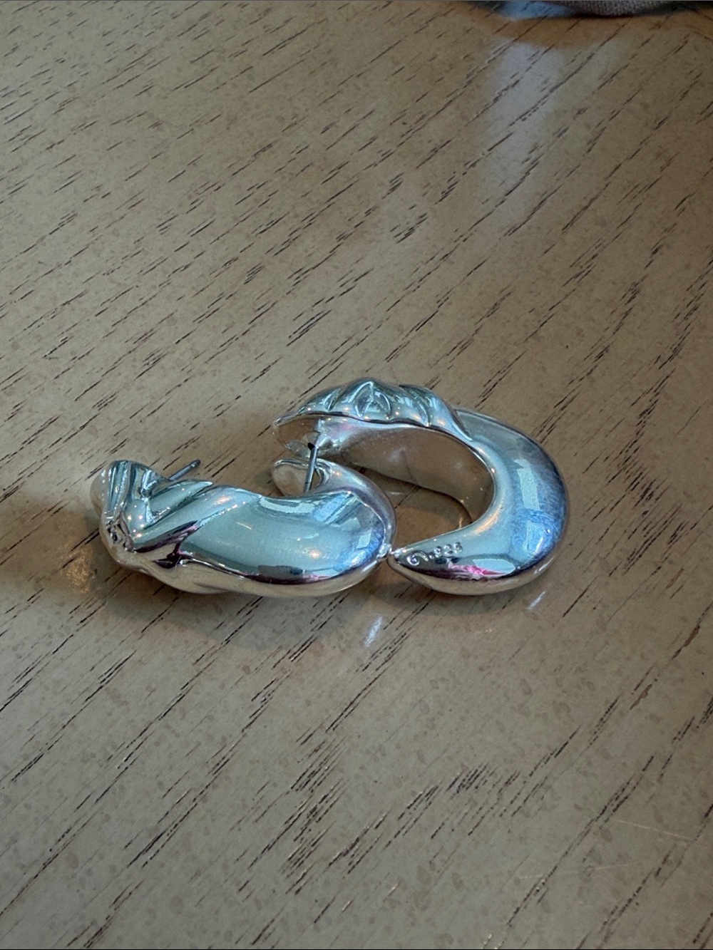 AireSS Sterling Silver Swirl Hoop Earrings - Silver